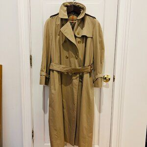 Burberry's Women Vintage Trench Coat with Removable Fur Lining Size 16 Long